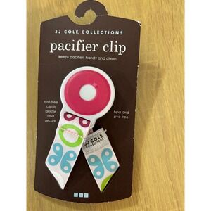 JJ Cole Collections Pink Butterfly Pacifier Clip